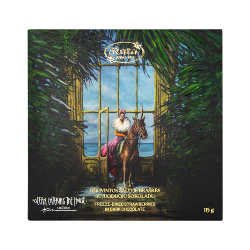 Džiovintos šaltyje braškės su juoduoju šokoladu OCEAN ENTERING THE HOUSE, 115 g