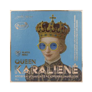 Saldainiai su migdolais, ryžių traškučiais ir pieniniu šokoladu „Karalienė Kotryna Jogailaitė“, 115 g